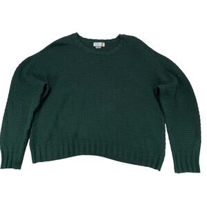 C&C California Green Waffle Knit Crewneck Sweater Women's Size XL Oversized